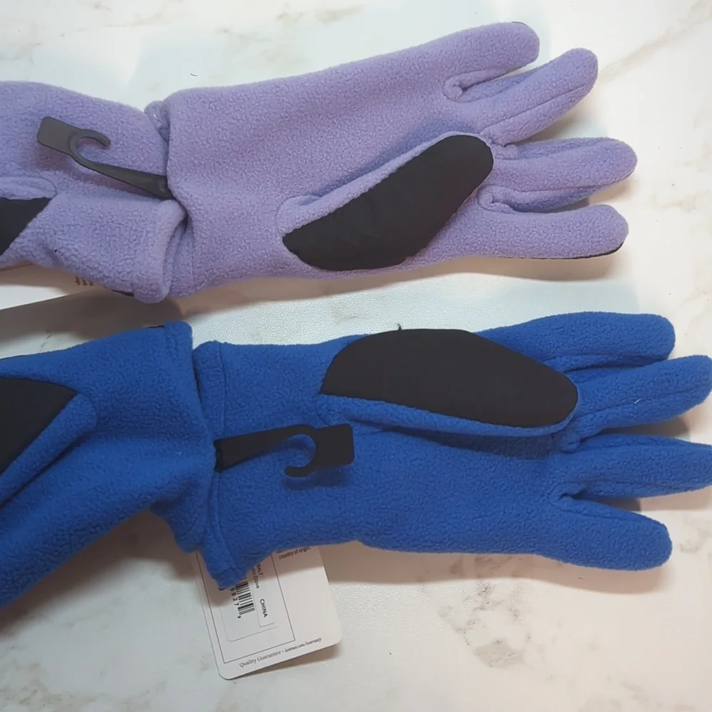 2 Pair Kids' Blue & Purple Winter Gloves